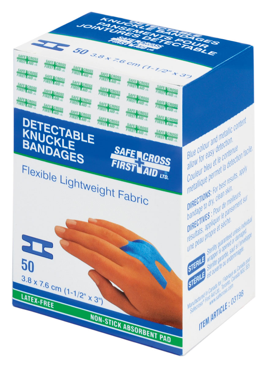 Fabric Detectable Bandages - Knuckle - 3.8 x 7.6cm