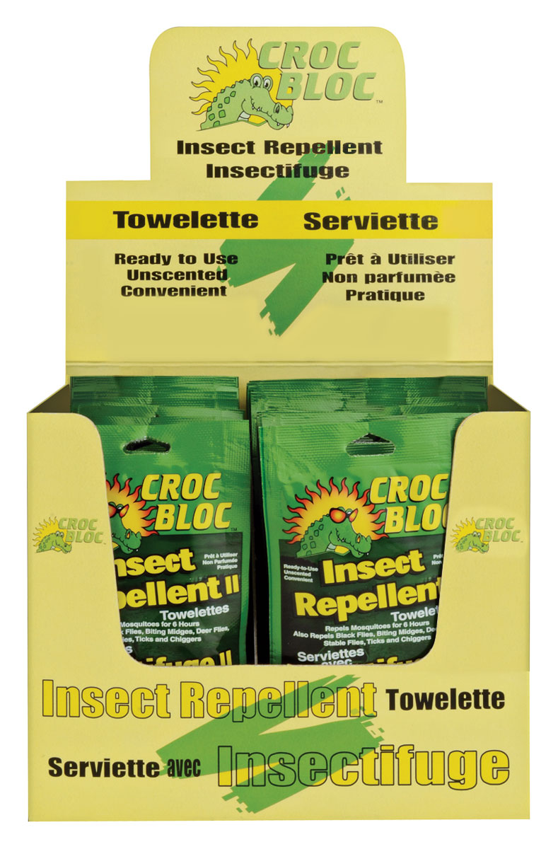 Croc Bloc Insect Repellent Towelettes - 28.5% Deet (50/Box)